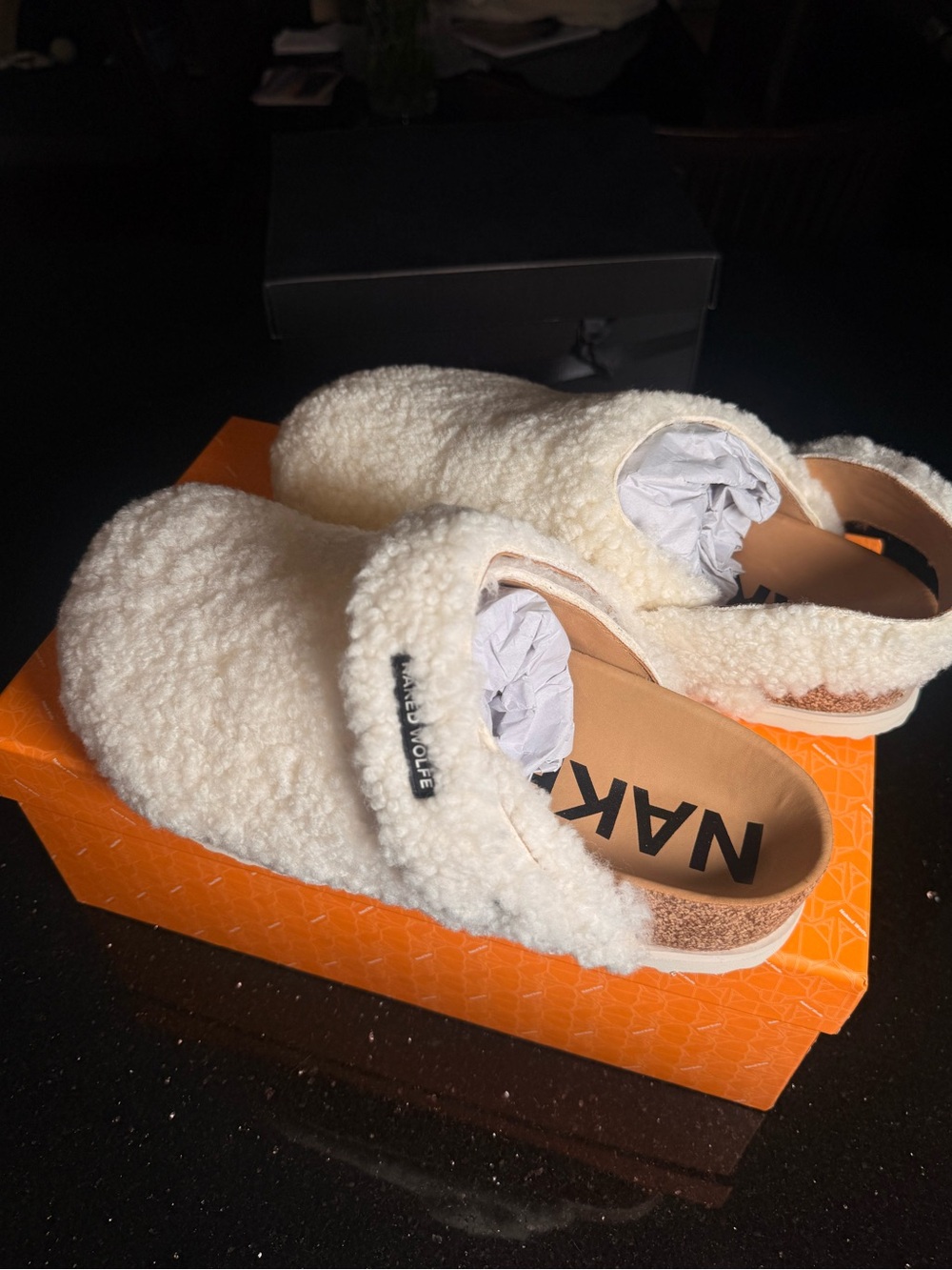 Naked Wolfe furry white shoes